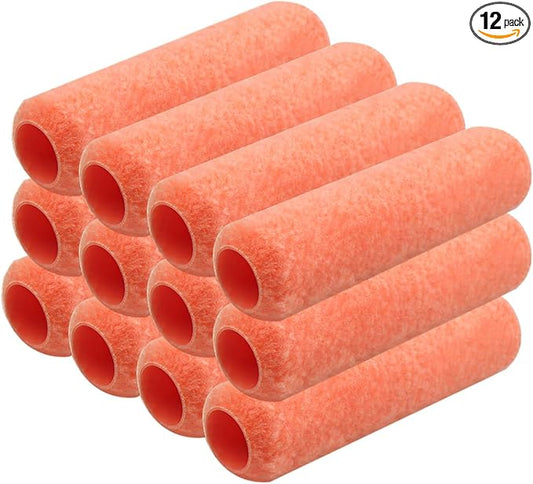 King Origin Paint Roller Covers, 12 Pack, 9 Inch Paint Roller, 3/8 Nap High Dense Roller Covers for Smooth and Textured Rough Surfaces