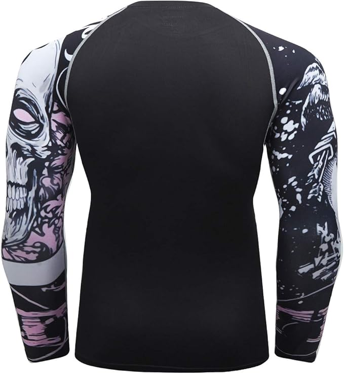 Men's Soft Fit Long Sleeve Workout Rashguard Cool Dry Compression Fitness Shirt