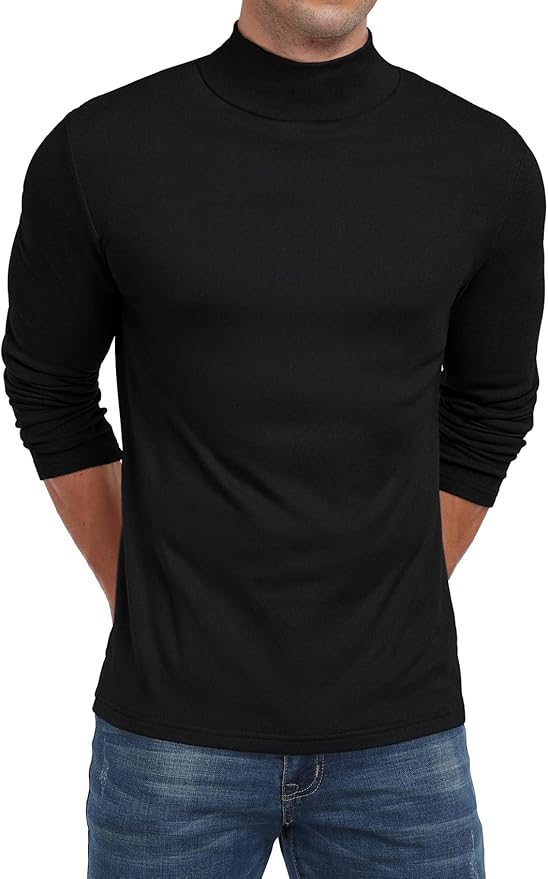 Sailwind Men's Mock Turtleneck Long Sleeve T Shirts Basic Slim Fit Pullover Sweater Thermal Lightweight Tees