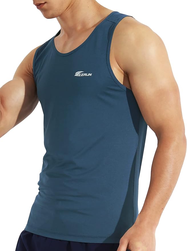 EZRUN Men's Quick Dry Sport Tank Top for Bodybuilding Gym Athletic Jogging Running,Fitness Training Workout Sleeveless Shirts