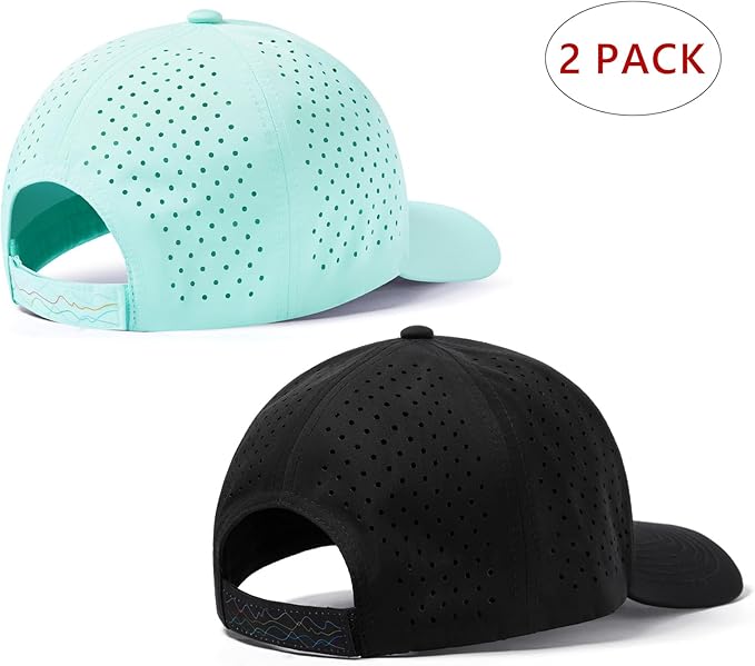 UPF 50+ Performance Water Resistant Baseball Cap Lightweight Breathable Hat Golf Running Boat Hiking for Men Women