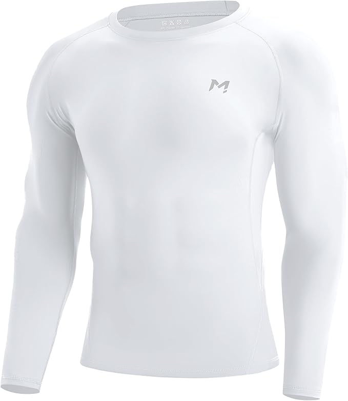 Mens Compression Shirt Long Sleeve Quick Dry Athletic Workout Gym T-Shirt SPF Running Top Sport Undershirt Base Layer
