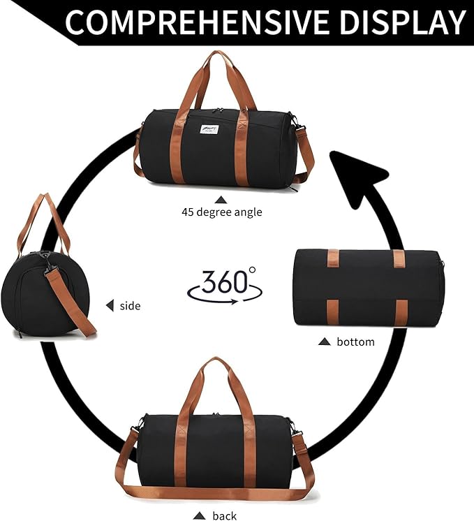 BE SMART Waterproof Mens Gym Bag with Shoe Compartment, Duffle Bags with Wet Pocket for Men, Lightweight Large Sport Duffel Option for Overnight Weekender, Fitness, Swim, Boxing,Travel