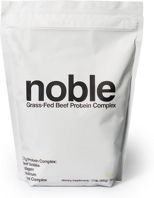 Noble All-in-One Vanilla Protein Powder, 21g Grass-Fed Beef Protein & Collagen, Colostrum & Organ Blend, Whey-Free, Seed Oil-Free, Zero-Carb, 30 Servings (1.75lbs)