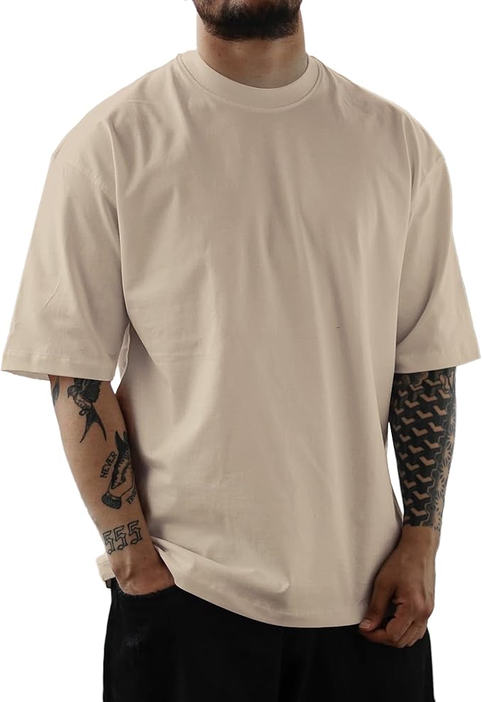 Mens Oversize Short Sleeve T-Shirts Loose Fit Solid Color Lightweight Tee Shirt Athletic Dry Fit Top