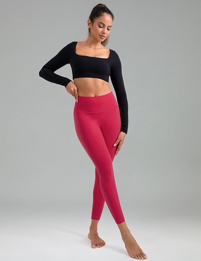 Colorfulkoala Dreamlux No Front Seam Leggings for Women 25"/28" Inseam, Seamless High Waisted Buttery Soft Yoga Pants