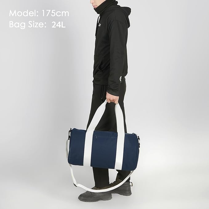 Small Gym Bag Duffel Bag for Women Men Fitness Sports Bag Workout Adjustable Detachable Shoulder Strap Lightweight Carry on Travel Duffle Bag