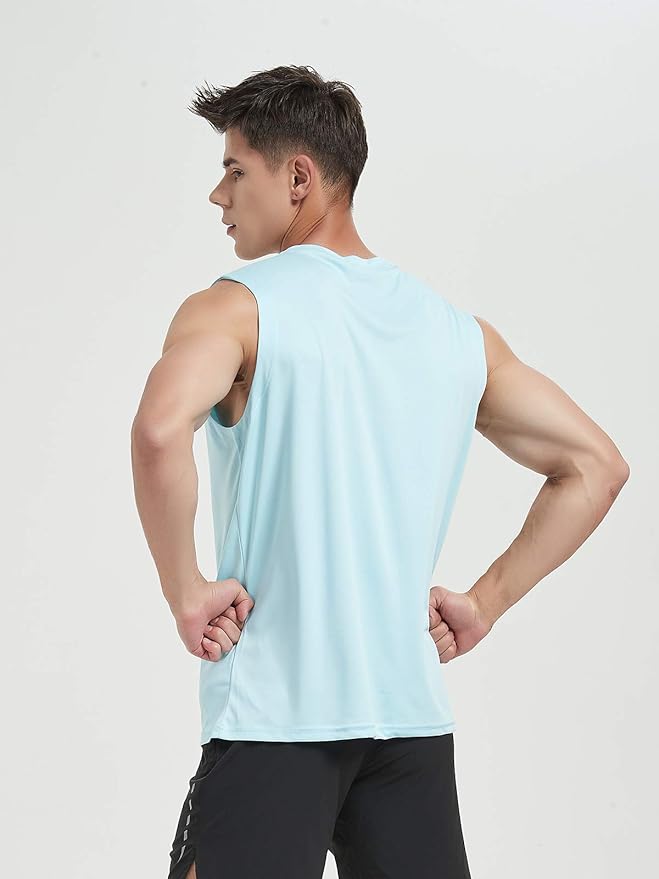 MIER Men's Workout Tank Tops UPF 50+ Swim Shirts Quick Dry Running Sleeveless UV Protection Muscle Tees