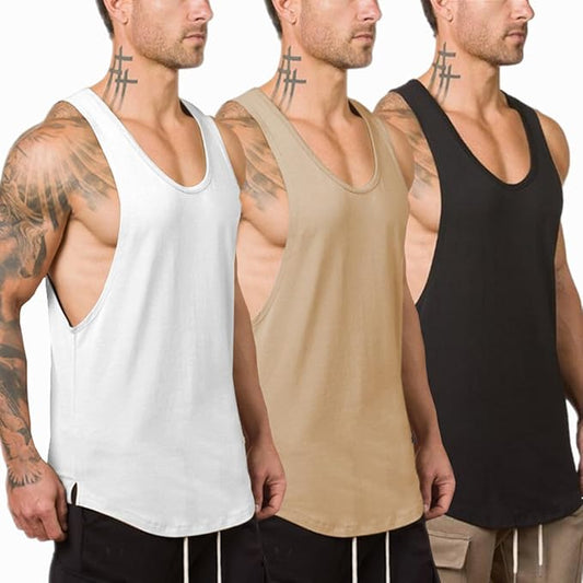 Muscle Killer Men's Muscle Gym Workout Stringer Tank Tops Bodybuilding Fitness T-Shirts 1/2/3 Pack
