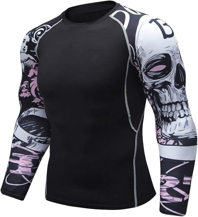 Men's Soft Fit Long Sleeve Workout Rashguard Cool Dry Compression Fitness Shirt