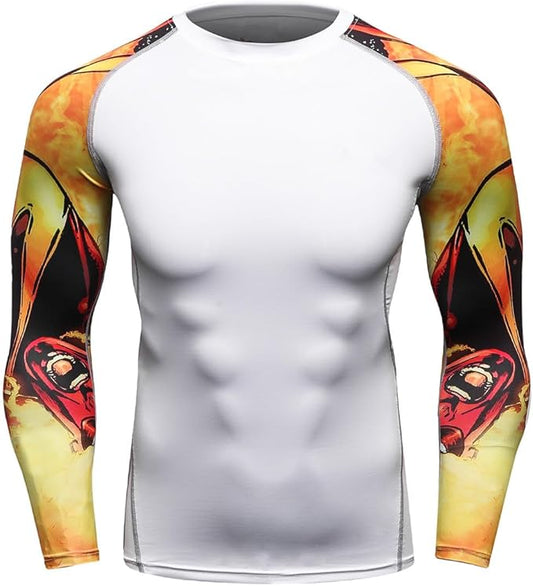 Men's Soft Slim Long Sleeve Dry-Fit Compression Gym Trainning Shirt