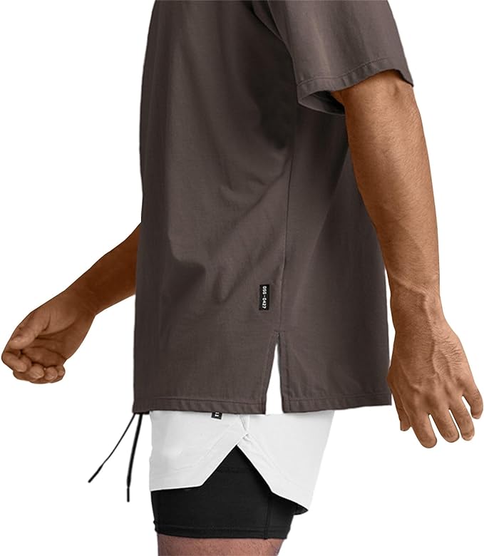 Men's Oversized Workout T-Shirts Lightweight Quick Dry Short Sleeve Tshirts Crew Neck Loose Fit Athletic Tops