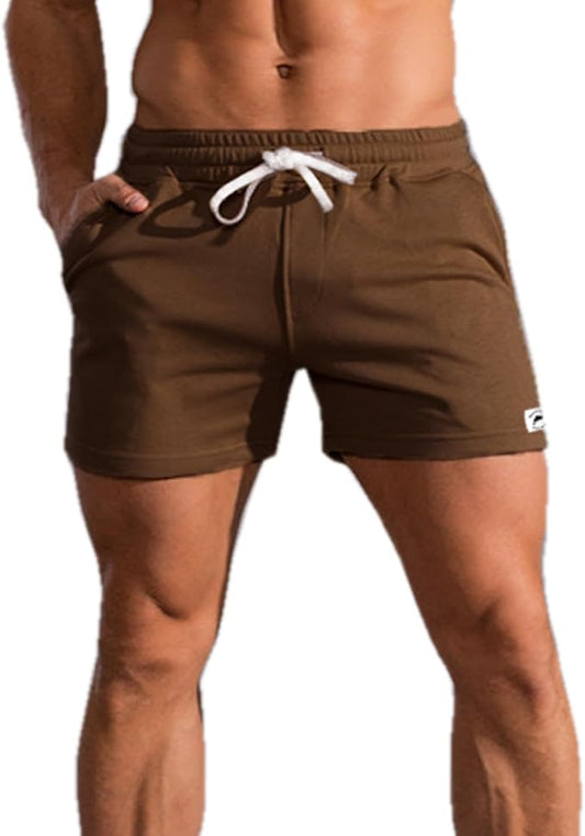 Mens 5 Inch/7 Inch Cotton Shorts Mens Sweat Athletic Shorts for Men Gym Worket Shorts with Pockets