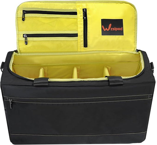 Sneaker Duffel Travel Bag, Waterproof Sneaker Duffle Bags Shoe Bags for Travel, Basketball Sports Gym bag with 3 Adjustable Dividers, & Shoulder Strap, Yellow