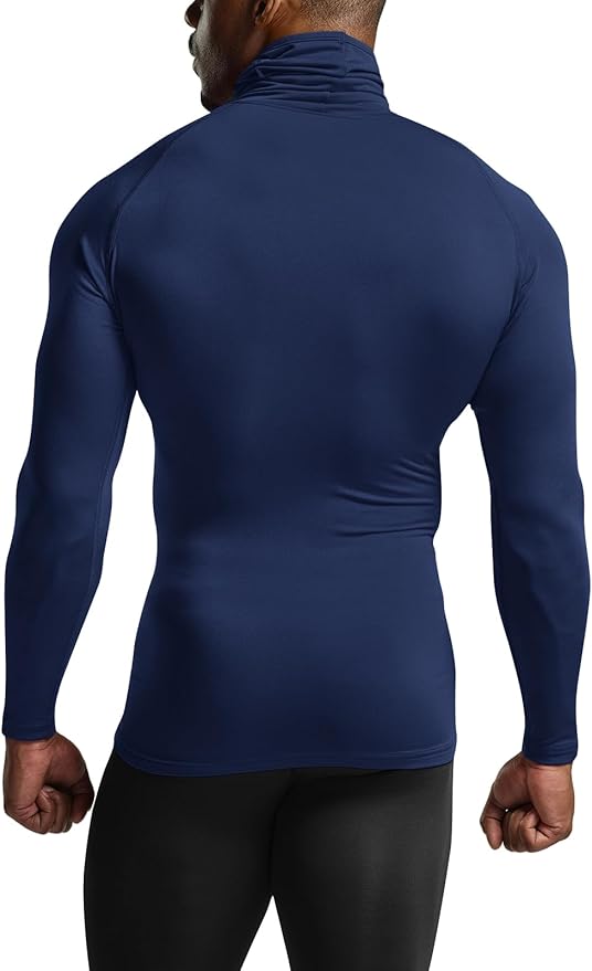 TSLA Men's Thermal Long Sleeve Compression Shirts, Mock/Turtleneck Winter Sports Running Base Layer Top
