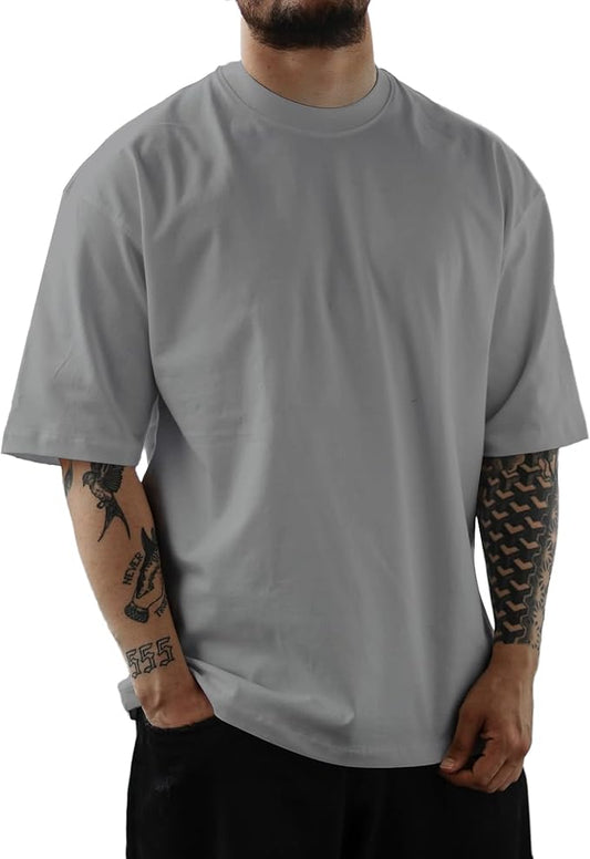 Mens Oversize Short Sleeve T-Shirts Loose Fit Solid Color Lightweight Tee Shirt Athletic Dry Fit Top