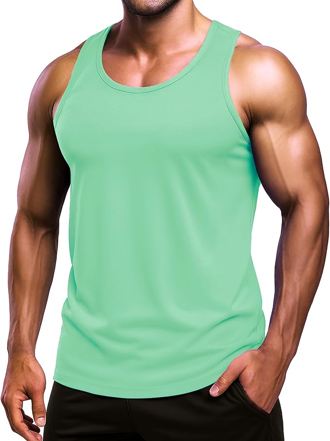 Boladeci Men's Tank Top Workout Athletic Quick Dry UPF 50+ Sun Protection Lightweight Summer Beach Gym Sleeveless Shirts