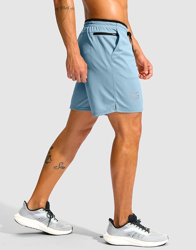 G Gradual Men's Running Athletic Shorts with Zipper Pocket 5"/ 7" Lightweight Quick Dry Gym Workout Shorts for Tennis Active