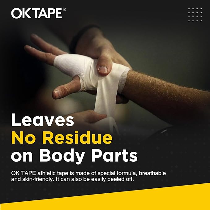 OK TAPE Athletic Tape Finger Tape, Extra Strong Adhesive Sports Tape for Weightlifting, Climbing, Basketball, Volleyball, Black 3 Rolls 1.5" x 15yds and 1 Roll 0.5in x 15yds