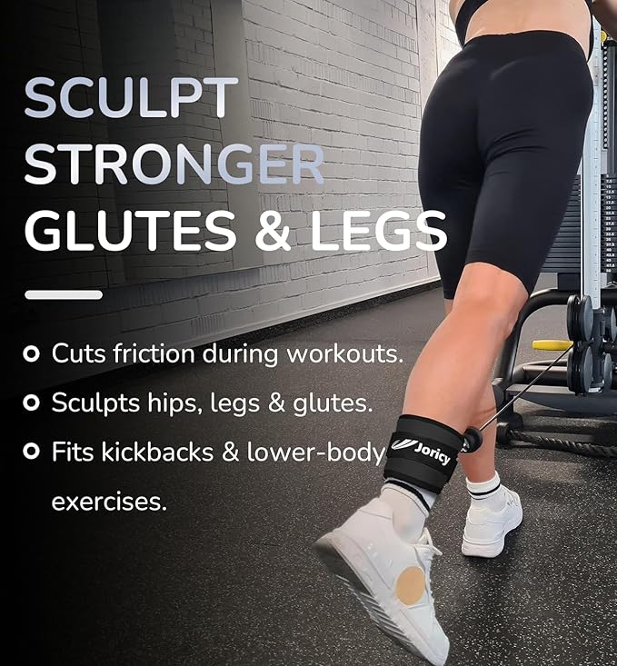 Ankle Strap for Cable Exercise Machines, Work Out Cuff Attachment Ankle Resistance Bands, Cable Kick Back Straps for Gym, Glute Workouts, Kickbacks, Leg Extensions, Hip Abductors, Booty Workouts