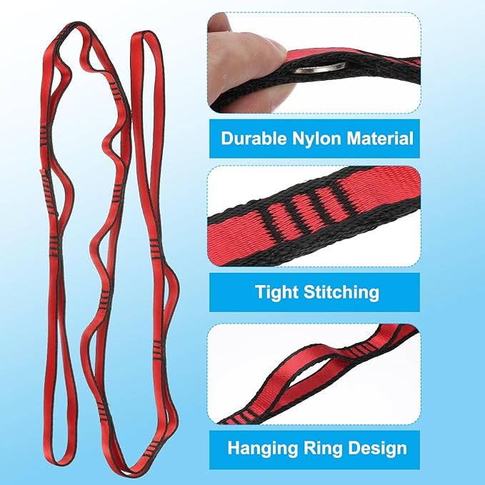 PATIKIL Daisy Chain Straps, Strong Climbing Strap Adjustable Nylon Chain Sling with Loops for Aerial Yoga Hammock Swing