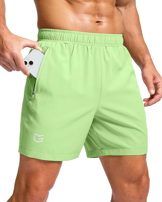 G Gradual Men's Athletic Running Shorts with Zipper Pockets Quick Dry 7"/ 5"/ 9" Workout Gym Shorts for Basketball Hiking
