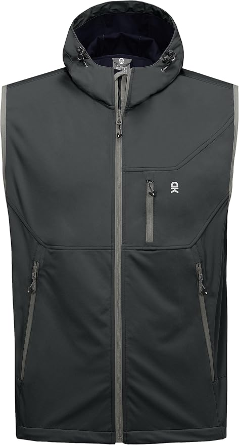 Little Donkey Andy Men's Lightweight Softshell Vest Windproof Sleeveless Jacket for Travel Hiking Running Golf