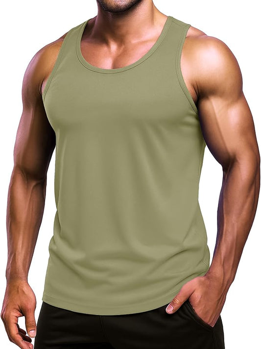 Boladeci Men's Tank Top Workout Athletic Quick Dry UPF 50+ Sun Protection Lightweight Summer Beach Gym Sleeveless Shirts