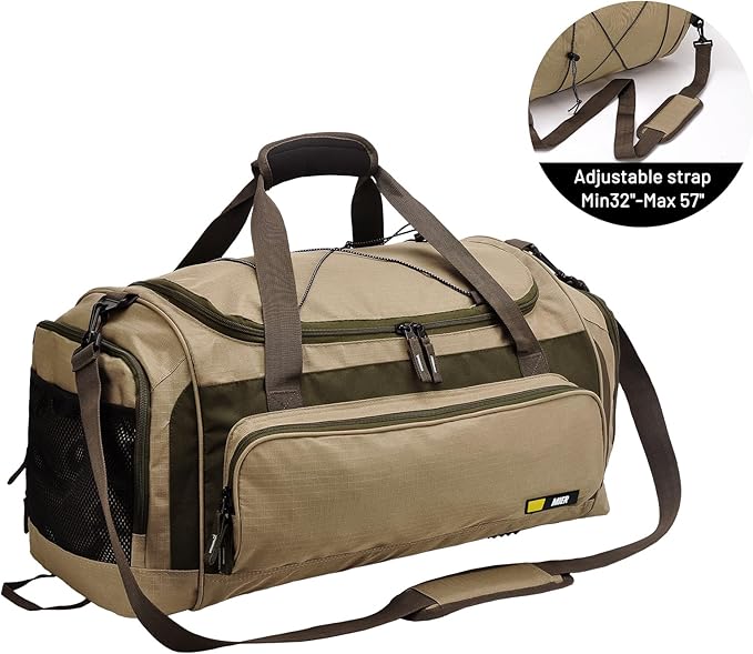 MIER Large Duffel Bag Men's Gym Bag with Shoe Compartment, 60L