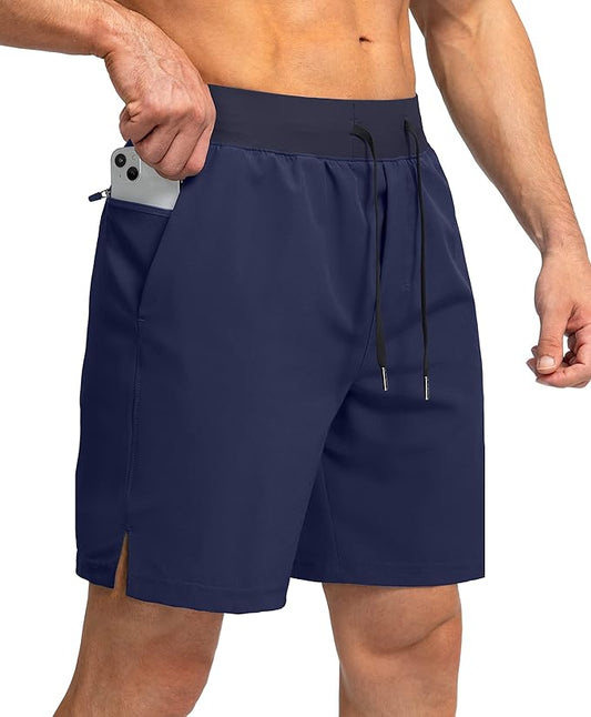 Men's Running Shorts with Zipper Pockets 9 Inch/ 7 Inch / 5 Inch Lightweight Quick Dry Gym Workout Athletic Shorts for Men