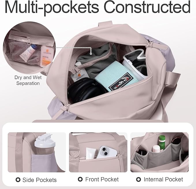 Small Gym Bag 14 inch for Women & Men Mini Gym Duffel Bag with Wet Compartment Waterproof Travel Duffle Bag for Sports Workout Dance