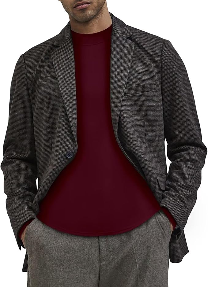 Men's Fashion Shirts Long Sleeve Mock Turtleneck T-Shirts Casual Thermal Undershirt Tops