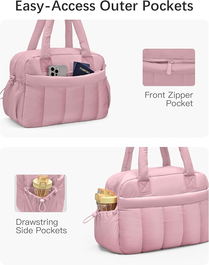 oscaurt Gym Bag for Women Lightweight Duffle Bag for Travel with Toiletry Pouch Water Resistant Carry On Weekender Overnight Duffel