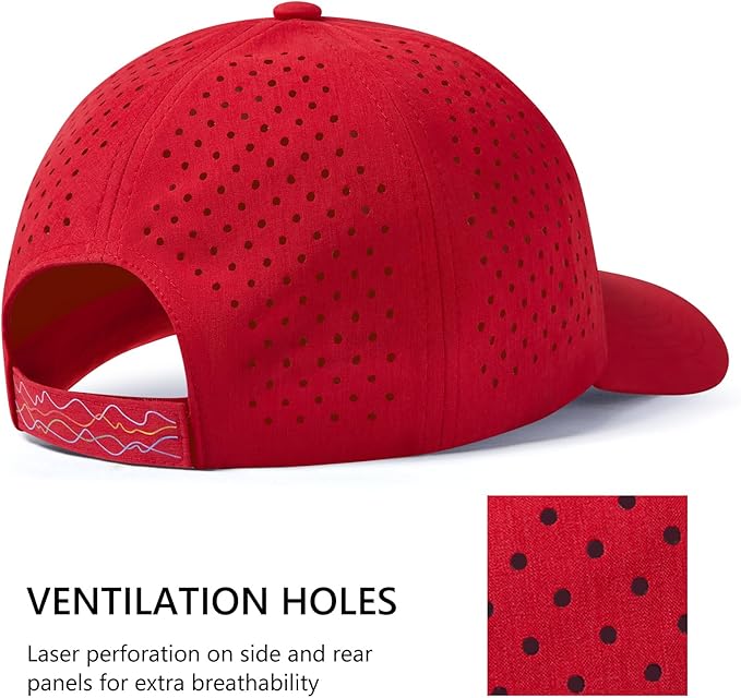 UPF 50+ Performance Water Resistant Baseball Cap Lightweight Breathable Hat Golf Running Boat Hiking for Men Women