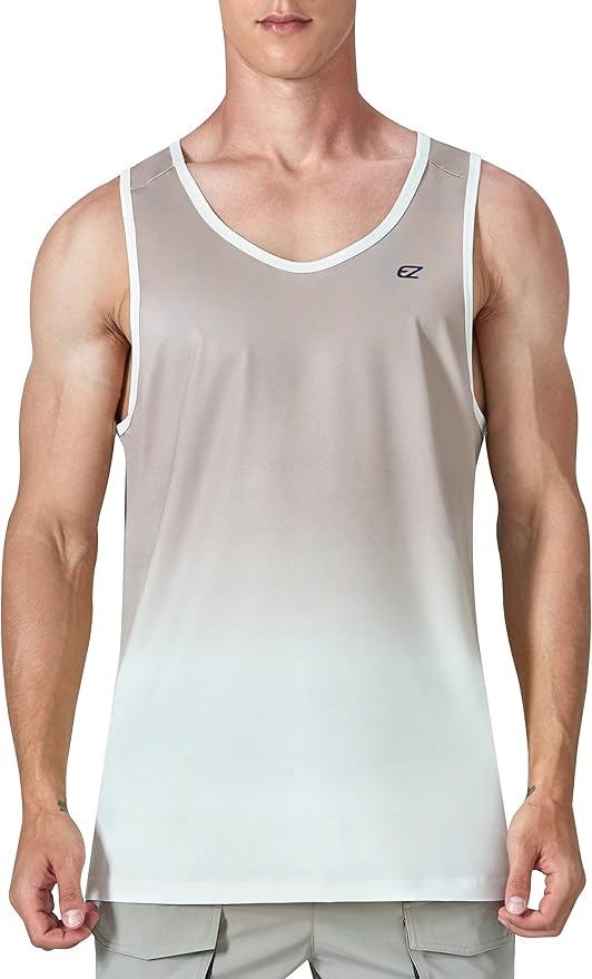 EZRUN Men's Quick Dry Sport Tank Top for Bodybuilding Gym Athletic Jogging Running,Fitness Training Workout Sleeveless Shirts