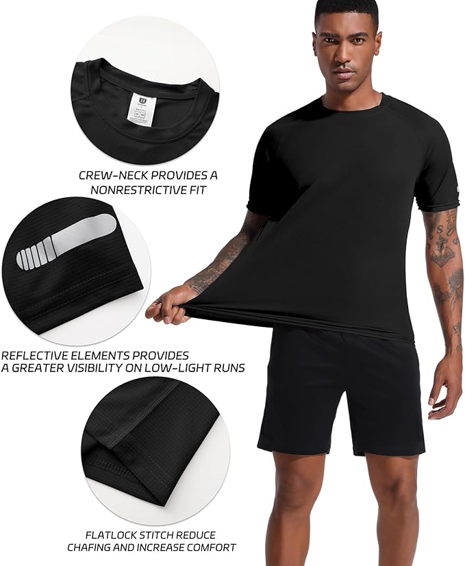 Holure Men's Mesh Quick-Dry Short Sleeve Workout T-Shirt
