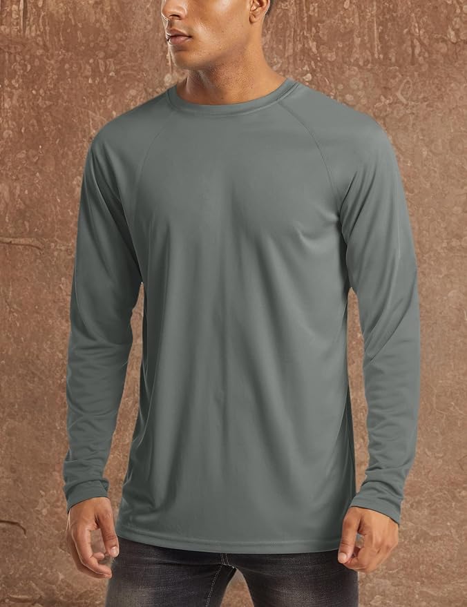 MAGCOMSEN Men's Long Sleeve Shirts UPF 50+ UV Sun Protection Athletic Shirts for Hiking Running Workout Rash Guard