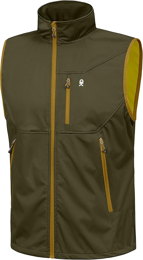 Little Donkey Andy Men's Lightweight Softshell Vest Windproof Sleeveless Jacket for Travel Hiking Running Golf