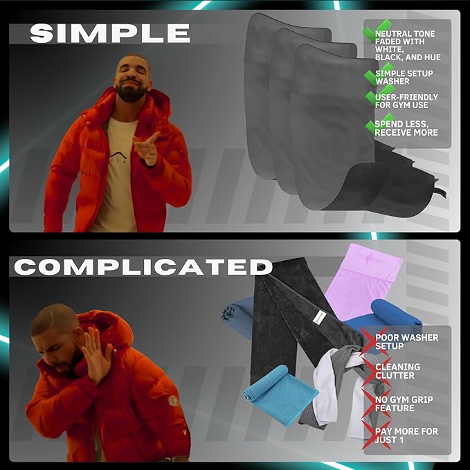 Sweat Towels Set 7 - Quick Dry Gym Towel Man and Woman Microfibre Towels for Gym Pack 7 - Exercise Towel Fast Dry - Odor-Free All Week