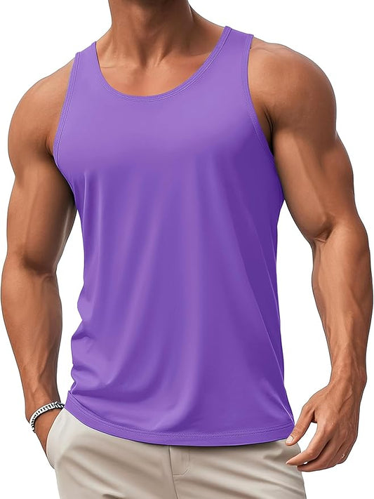 MAGCOMSEN Mens Workout Tank Tops Undershirt Cotton Muscle Athletic Sleeveless Shirts for Gym