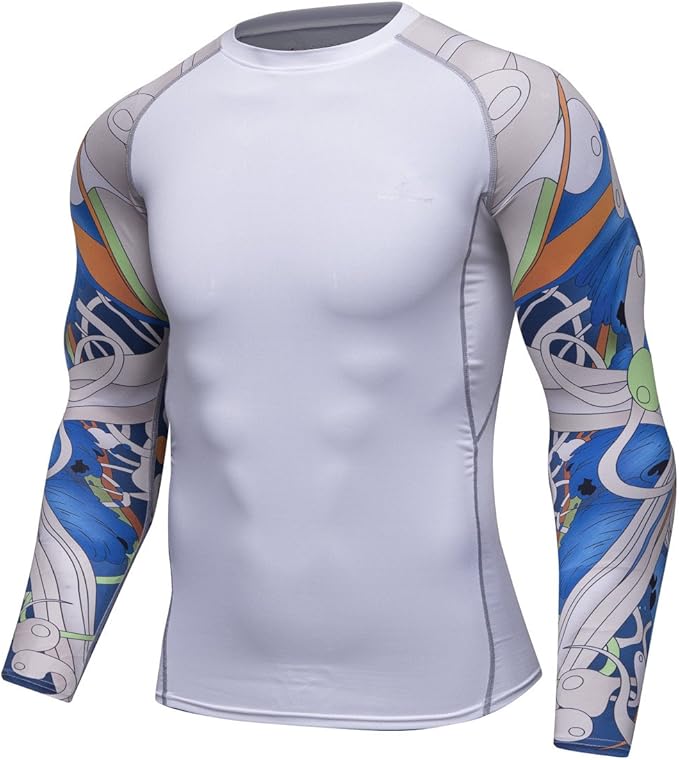 Men's Soft Slim Long Sleeve Dry-Fit Compression Gym Trainning Shirt