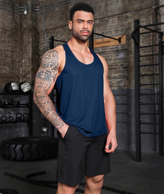 Boyzn Men's 1, 3 or 5 Pack Y-Back Workout Tank Tops, Athletic Muscle Gym Tank Tops, Fitness Bodybuilding Sleeveless T-Shirts