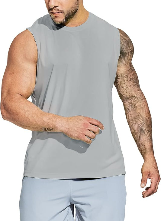 MIER Men's Workout Tank Tops UPF 50+ Swim Shirts Quick Dry Running Sleeveless UV Protection Muscle Tees