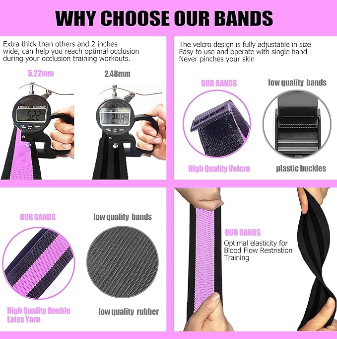 Occlusion Bands for Women Glutes & Hip Building, Blood Flow Restriction Bands BFR Bundle Booty Bands, Best Fabric Resistance Bands for Exercising Your Butt, Squat, Thigh, Fitness
