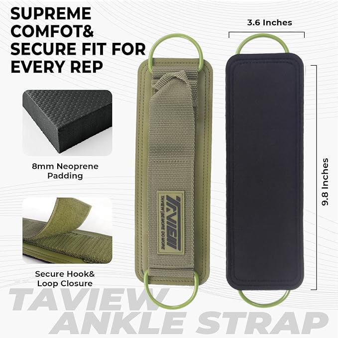 TAVIEW Ankle Straps Cable Machine Attachment for Gym - Cable Kickback Ankle Straps - Padded Ankle Cuffs for Glute Kickbacks and Leg Workouts