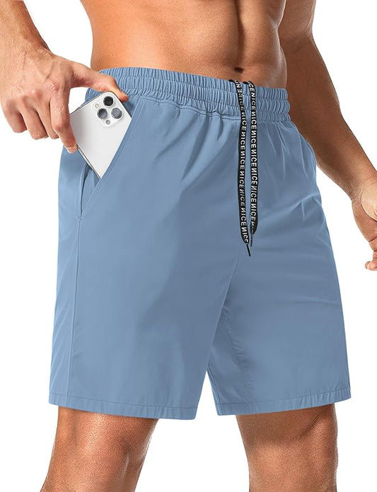 Aolesy Men's 5''/7'' Running Shorts Quick Dry Workout Gym Shorts with Pockets, Tennis Training Athletic（Linerless & Liner）