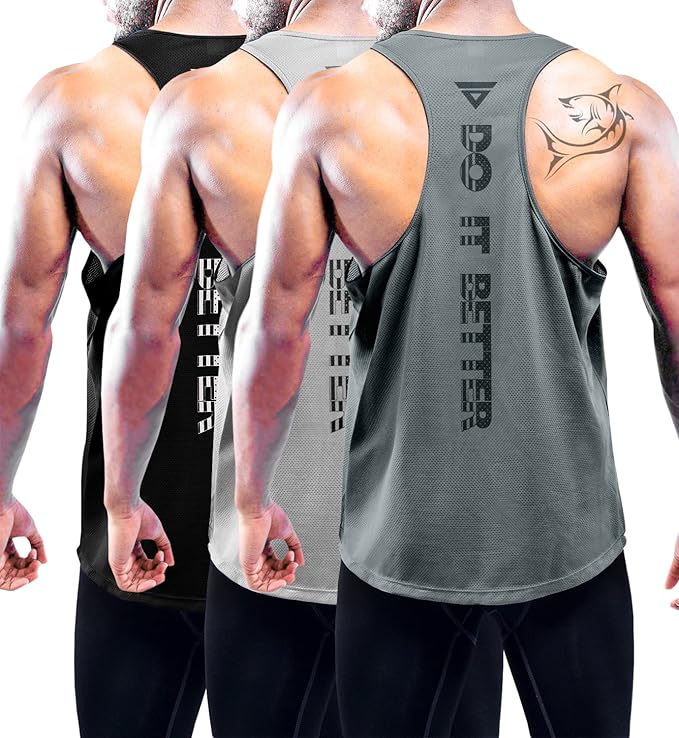 Boyzn Men's 1, 3 or 5 Pack Y-Back Workout Tank Tops, Athletic Muscle Gym Tank Tops, Fitness Bodybuilding Sleeveless T-Shirts