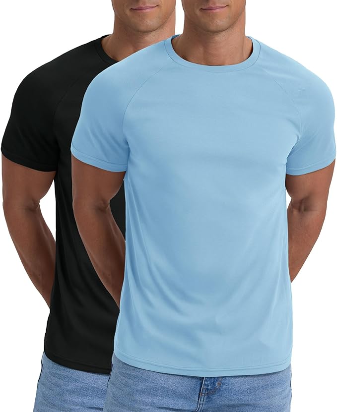 Askdeer Men's T-Shirt Short Sleeve Quick Dry Shirts Lightweight Workout Athletic Tees for Running, Beach, Hiking