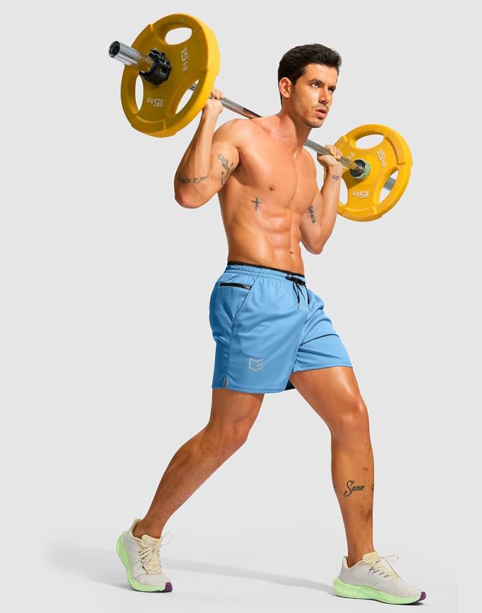 G Gradual Men's Running Athletic Shorts with Zipper Pocket 5"/ 7" Lightweight Quick Dry Gym Workout Shorts for Tennis Active