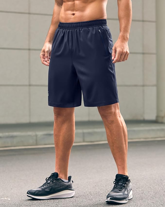 G Gradual Men's Athletic Running Shorts with Zipper Pockets Quick Dry 7"/ 5"/ 9" Workout Gym Shorts for Basketball Hiking